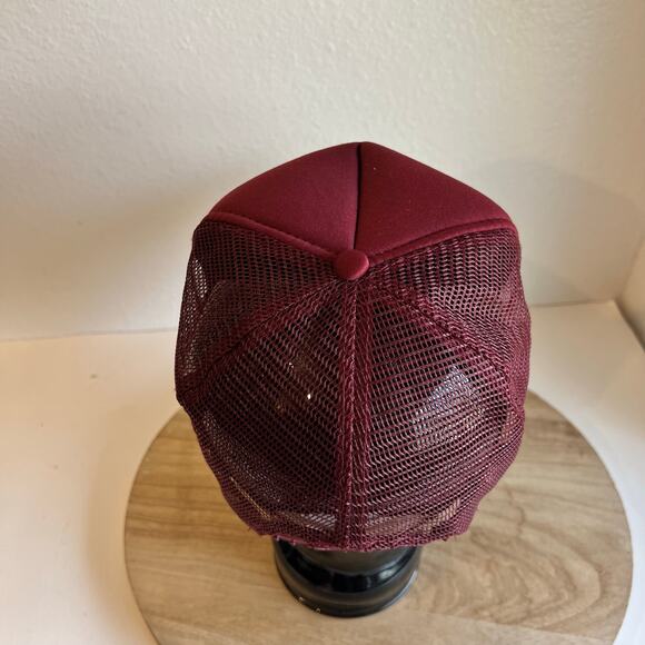 90s Maroon Vintage Montana Graphic Trucker Style Cap Hat Size One Size